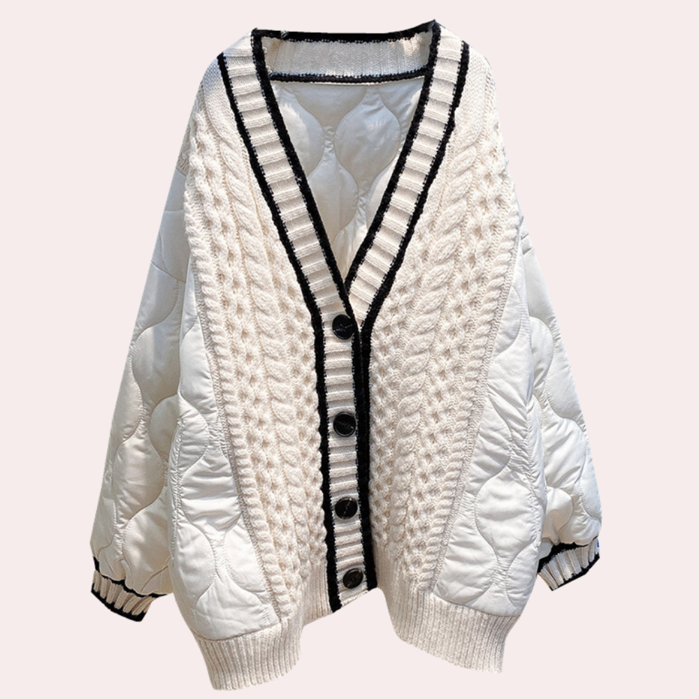 Cardigan en Tricot Piqué Chic pour Femme