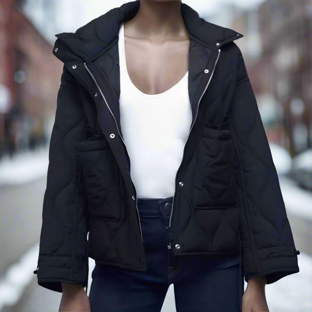 Talina | Veste Femme en Coton à Col Montant et Manches Amples