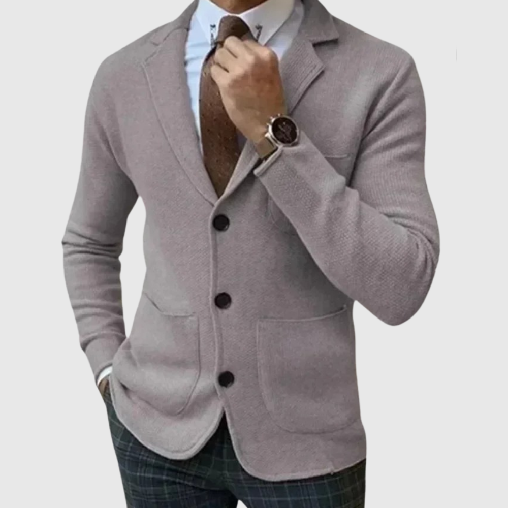 Émeric | Cardigan Homme Slim Fit à Col Revers avec Boutons et Multiples Poches