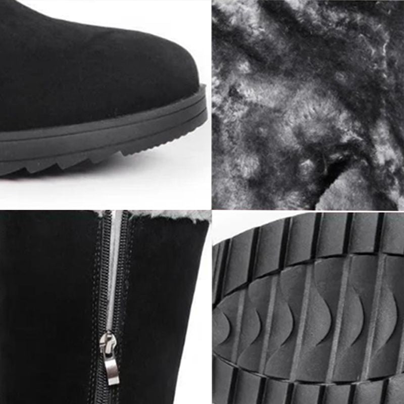 Soline | Bottines Plateformes à Zip Latéral et Doublure en Fleece pour Femmes