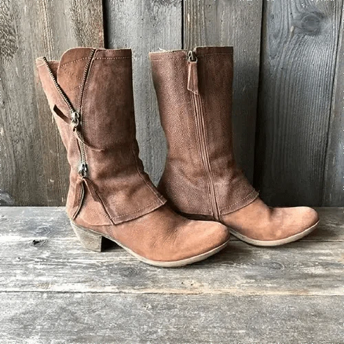 Valessia | Bottes vintage élégantes pour femmes avec fermeture éclair