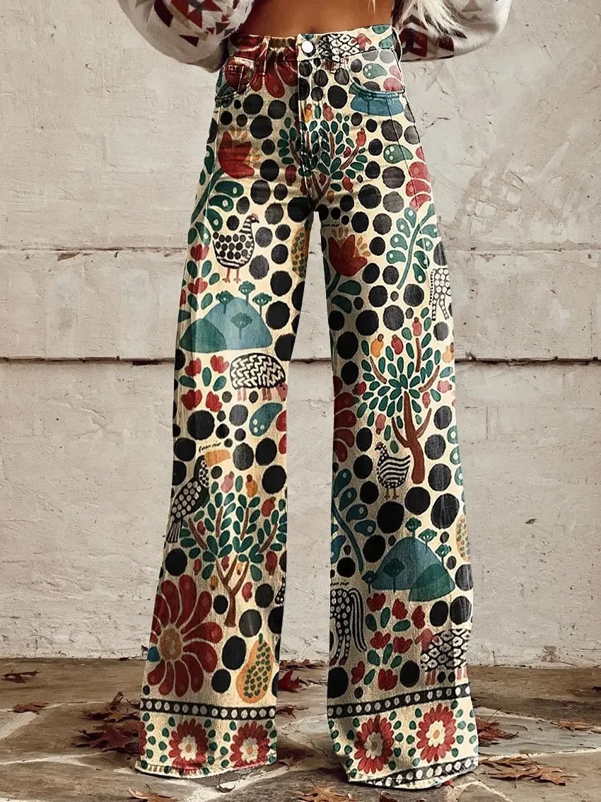 Edie - Pantalon rétro à jambes larges