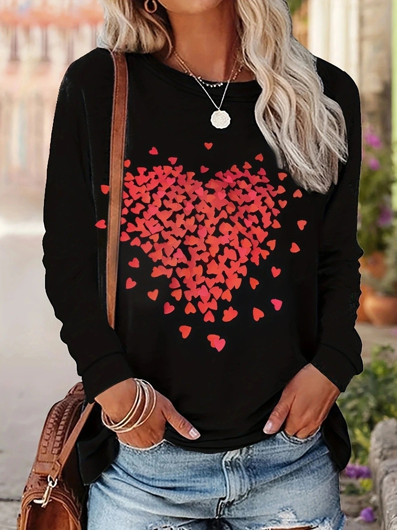 Emma - T-shirts à la mode avec impression de cœur