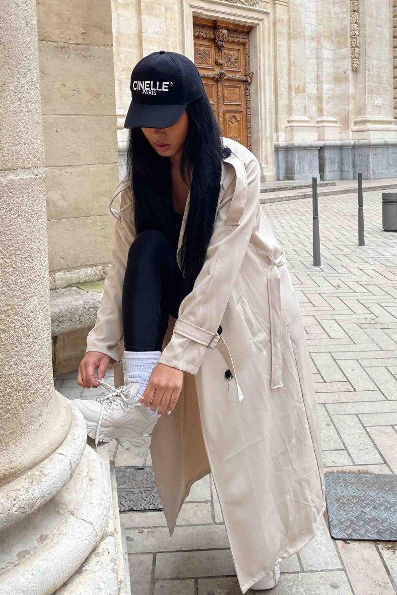 Gurina | Élégant Trench-Coat Beige avec Ceinture