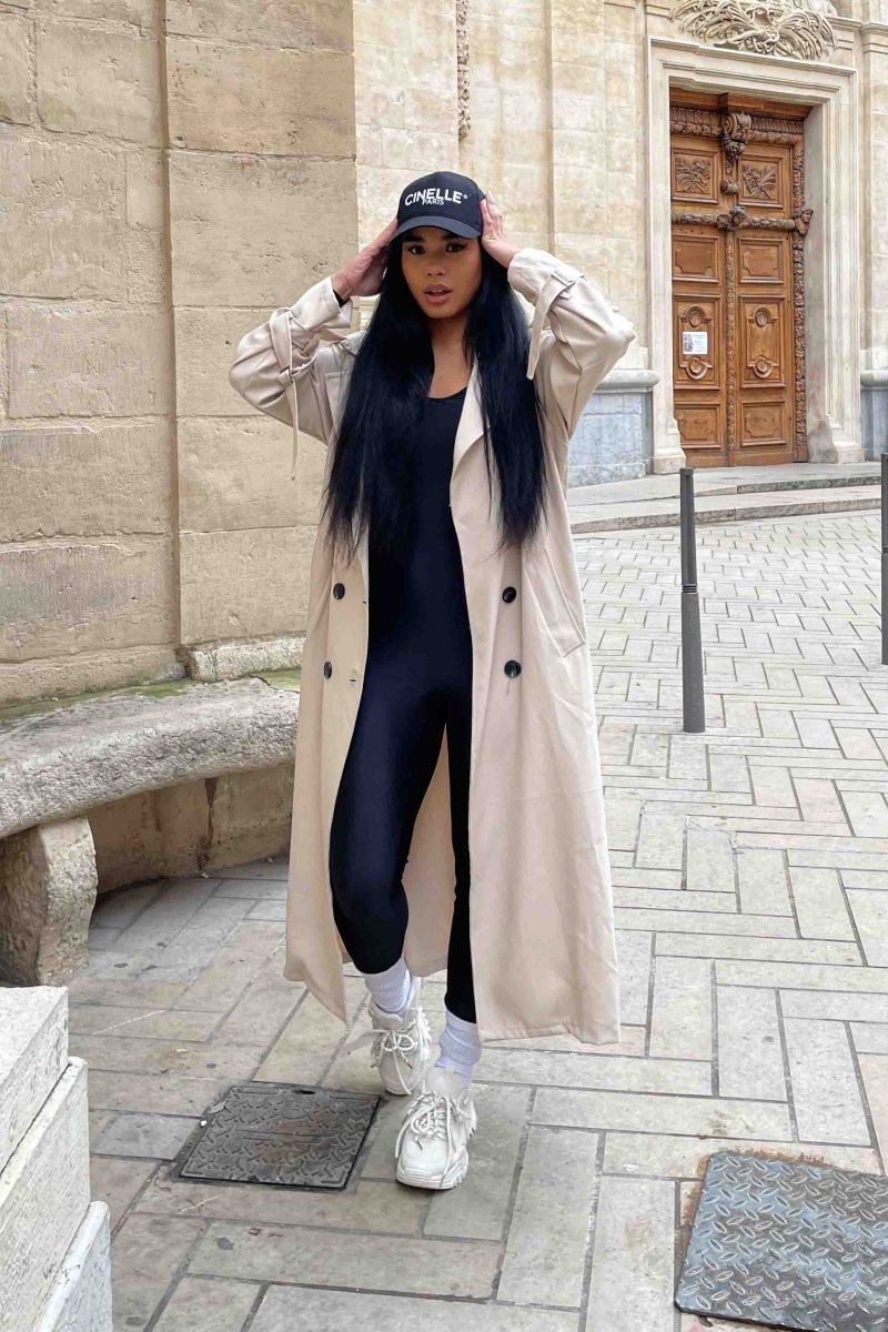 Gurina | Élégant Trench-Coat Beige avec Ceinture