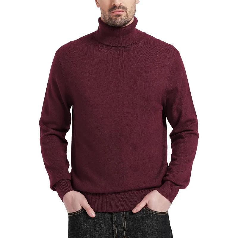 Pull à Col Roulé en Tricot Vintage pour Hommes