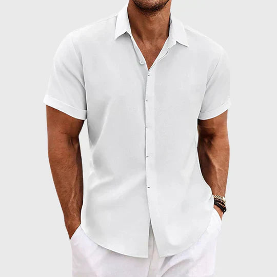 Chemise Classique en Coton Lin Premium Hommes