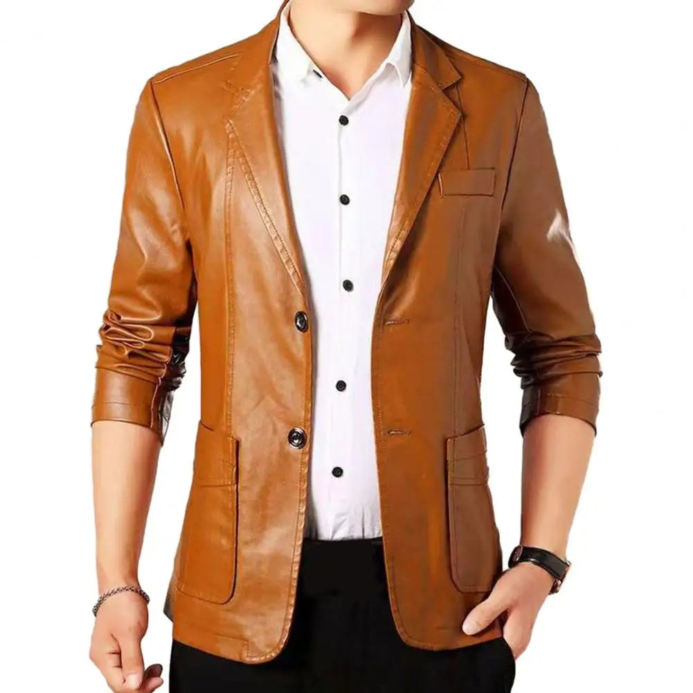 Blazer en Faux Cuir pour Hommes