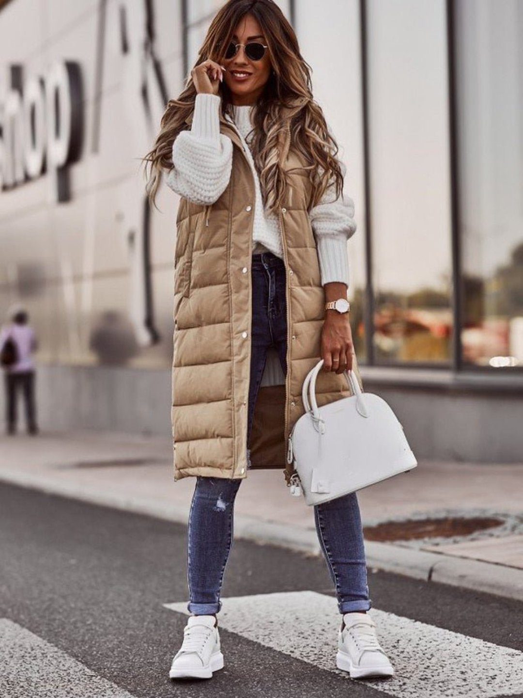 Ysandre | Veste Bouffante Sans Manches à Capuche pour Femme